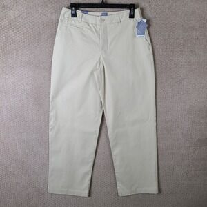Cherokee Pants‎ Women 6 Beige Ultimate Khaki Flat Front Chino Office Career NEW